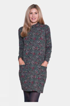 Brakeburn Womens Ditsy Cowl Neck Dress