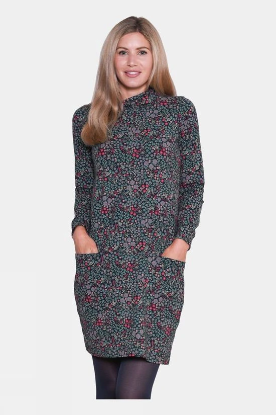 Brakeburn Womens Ditsy Cowl Neck Dress