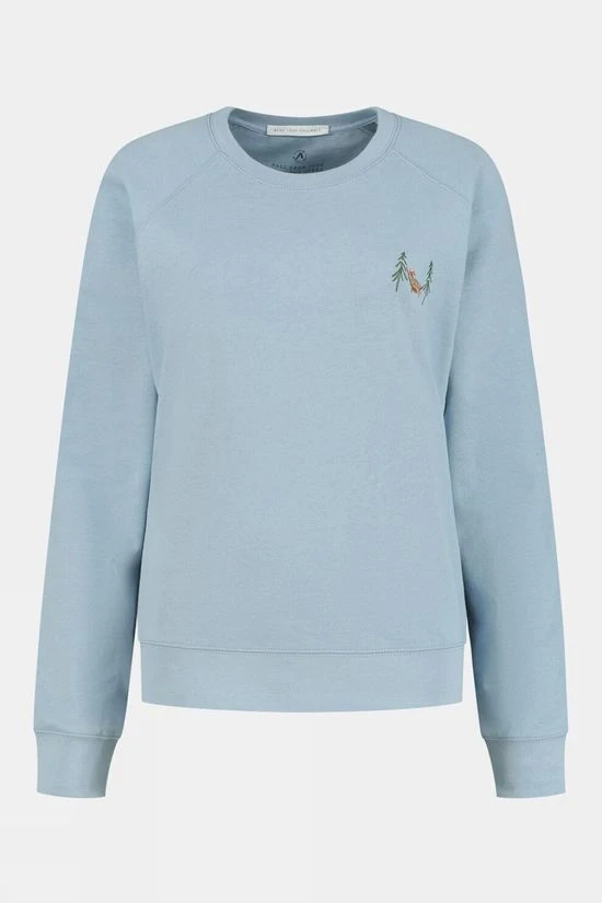 Blue Loop Originals Womens Embroidered Blue Fleece Sweater