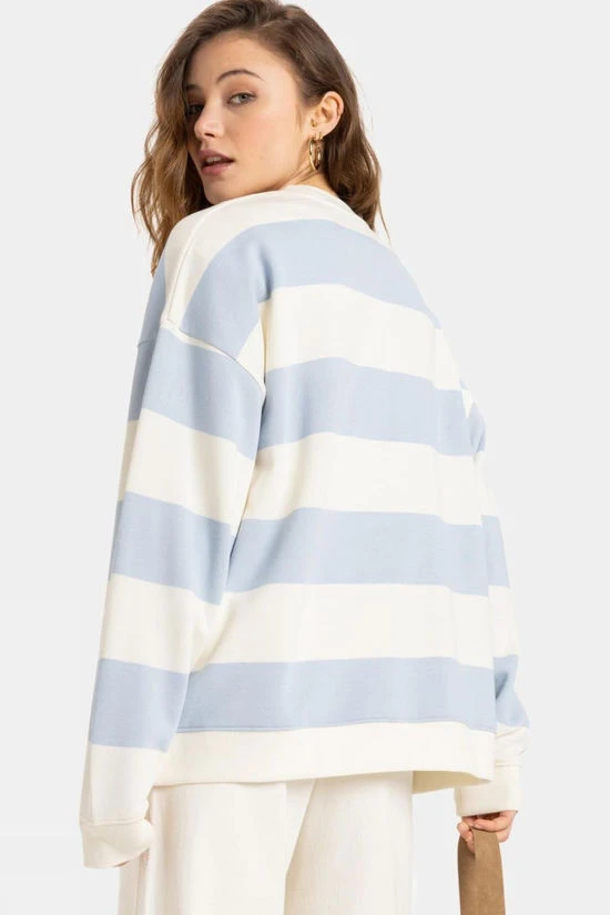 Roxy Womens Strictly Stripes Oversized Sweatshirt - Image 3