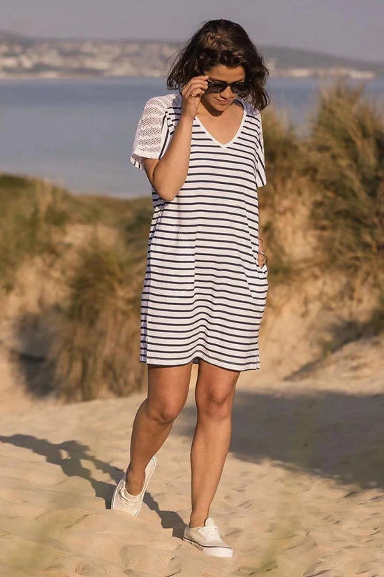 Womens Olive Oversized Recycled Cotton T-Shirt Dress - Image 9