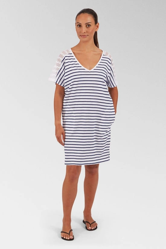 Womens Olive Oversized Recycled Cotton T-Shirt Dress - Image 3