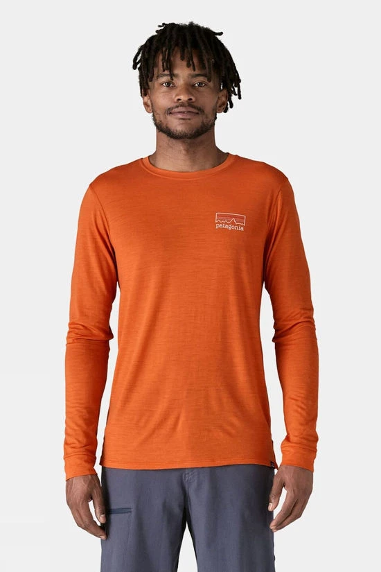 Patagonia Mens Long Sleeved Capilene Cool Merino Graphic Base Layer Top - Image 2