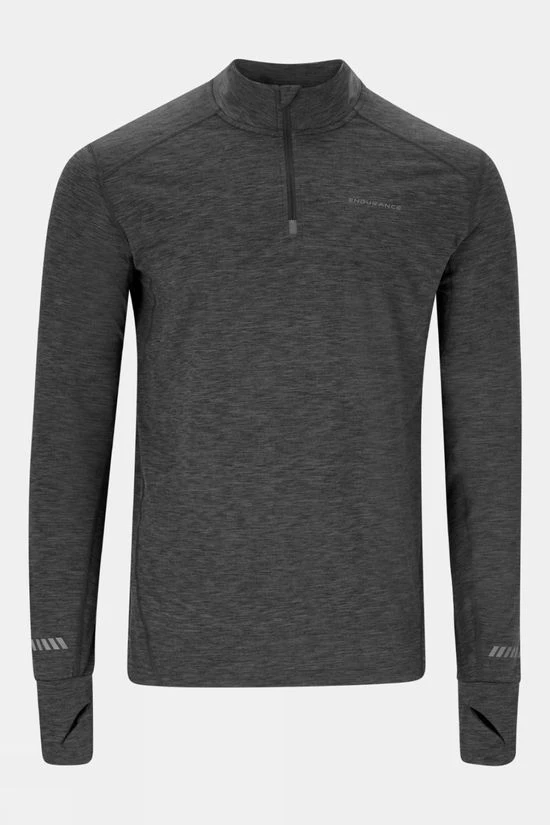 Endurance Mens Tune Melange 1/4 Zip Long Sleeve Midlayer
