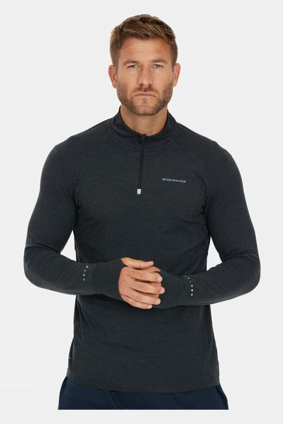 Endurance Mens Tune Melange 1/4 Zip Long Sleeve Midlayer - Image 3