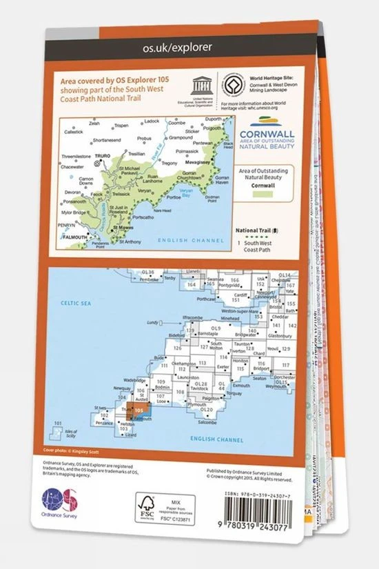 Ordnance Survey Explorer Map 105 Falmouth And Mevagissey - Image 2