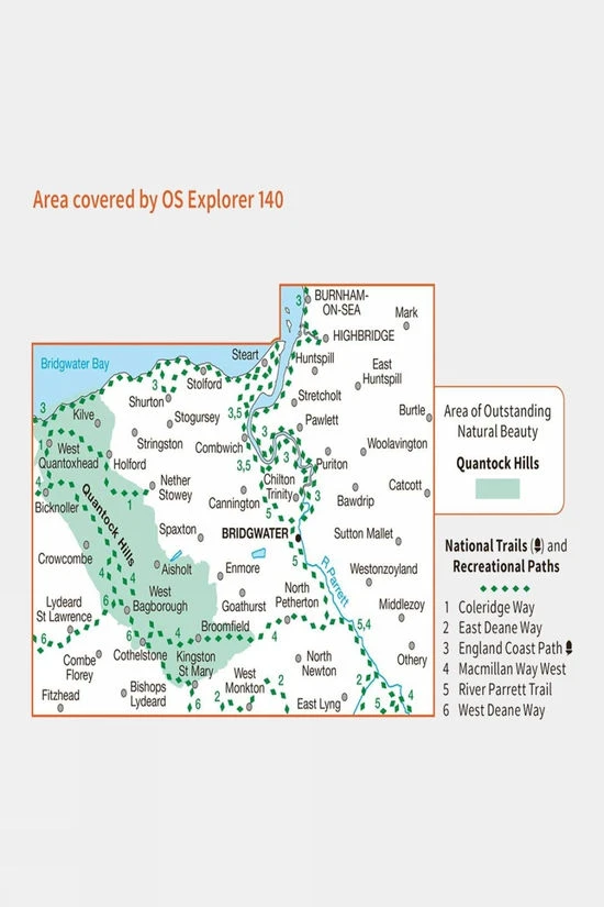 Explorer Map 140 Quantock Hills And Bridgwater - Image 3