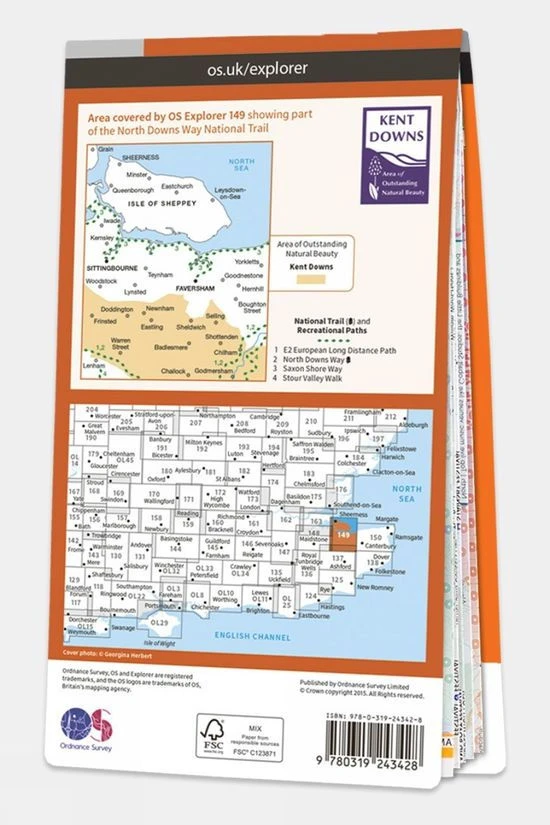Ordnance Survey Explorer Map 149 Sittingbourne And Faversham - Image 2