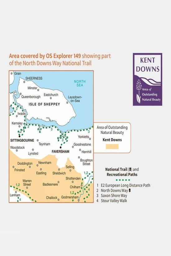Ordnance Survey Explorer Map 149 Sittingbourne And Faversham - Image 3