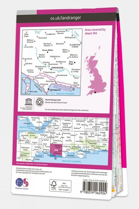 Ordnance Survey Landranger Map 194 Dorchester And Weymouth - Image 2