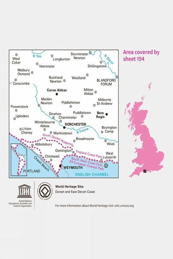 Ordnance Survey Landranger Map 194 Dorchester And Weymouth - Image 3