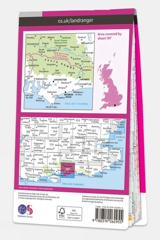Ordnance Survey Landranger Map 197 Chichester And The South Downs - Image 2