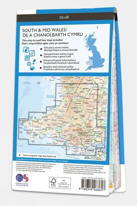 Ordnance Survey Wales South & Mid Tour Map - Image 2