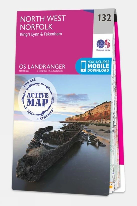 Active Landranger Map 132 North West Norfolk