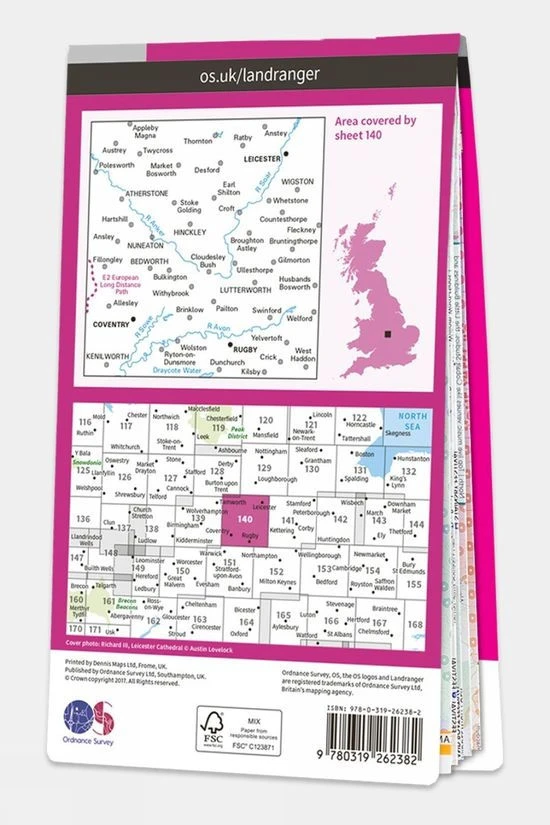 Active Landranger Map 140 Leicester, Coventry And Rugby - Image 2