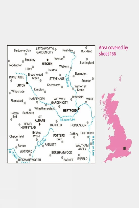 Active Landranger Map 166 Luton And Hertford - Image 3